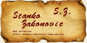Stanko Zakonović vizit kartica